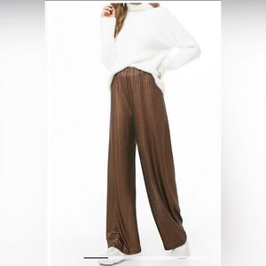 Forever 21 Ribbed Bronze Metallic Pants NWT